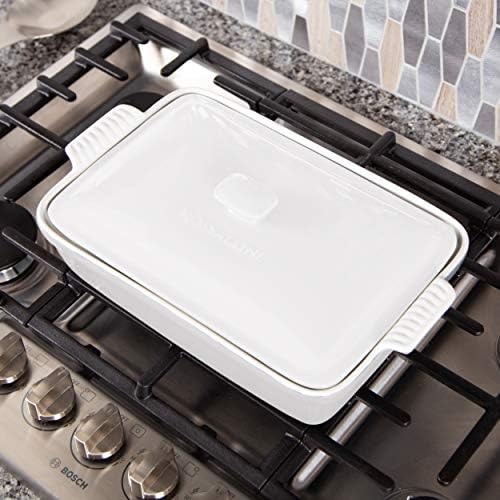 Rossallini Stoneware Casserole Dish with Lid, 4.23 Quart