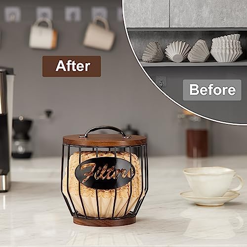 Yangbaga Coffee Filter Holder, Metal Filter Storage Container for