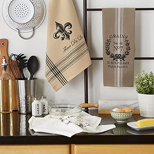 DII French Style Tabletop Kitchen Collection, Dishtowel Set, 18x28