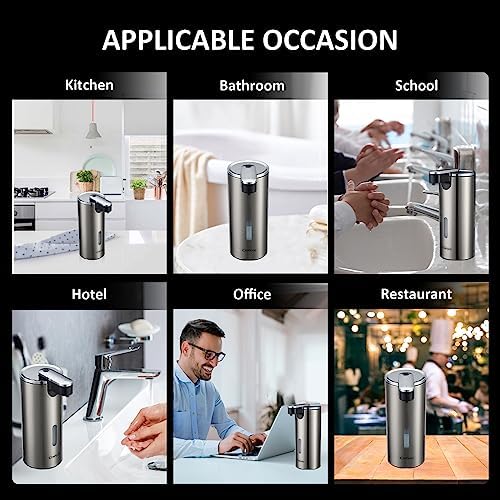 Automatic Stainless Steel Liquid Soap Dispenser, 12oz/340ml