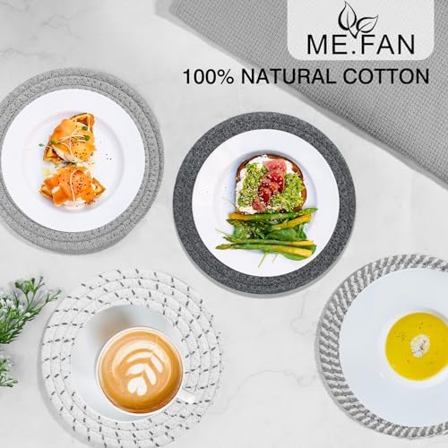 ME.FAN 8 Inch Trivets for Hot Dishs, Cotton Thread Weave Trivets 8 Set