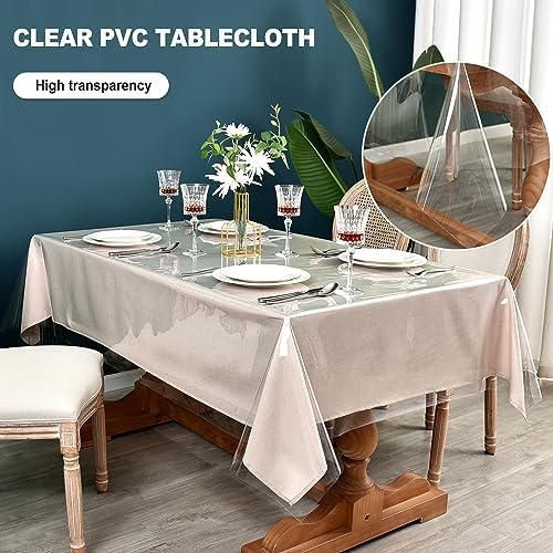 Nasitos Waterproof Clear Table Cover Protector 2 Pcs 60x84 in