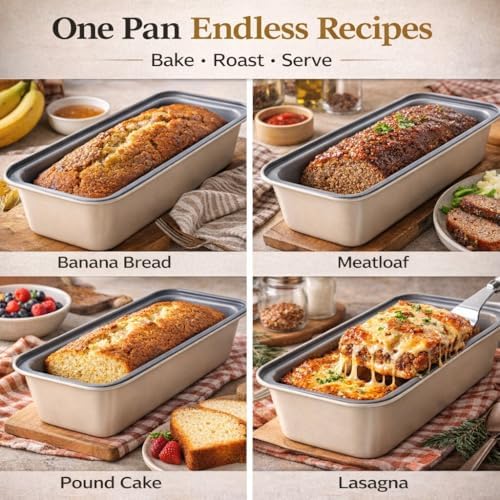 Long Bread Loaf Pan 3 Pack, 12x4 Inch Nonstick Carbon Steel
