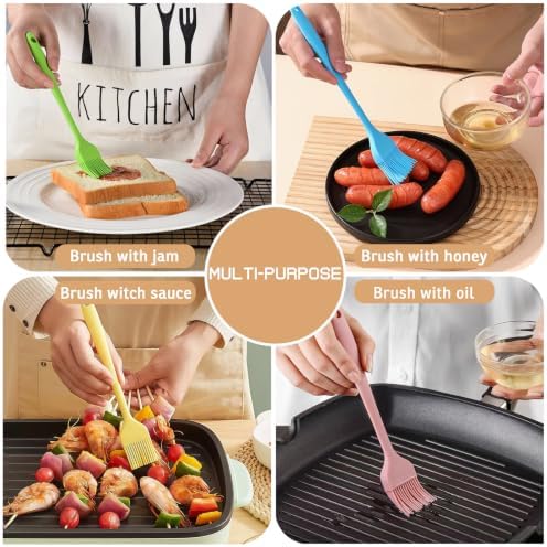 Silicone Basting Pastry Brush, 5 PCS Heat Resistant Food Brush Set