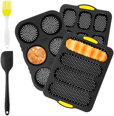 Set of 5 Silicone Hamburger Bun Mold 4 6 9 Cup Hamburger Bun Pan with