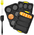 Set of 5 Silicone Hamburger Bun Mold 4 6 9 Cup Hamburger Bun Pan with