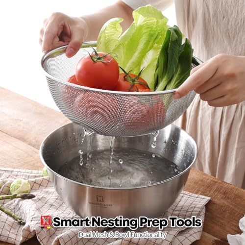 WAGENSTEIGER Stainless Steel Mixing Bowl and 3-Legged Colander Set