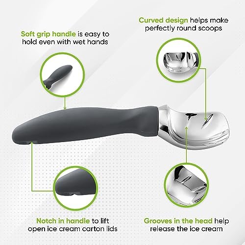 Spring Chef Professional Ice Cream Scoop & Stainless Steel Swivel