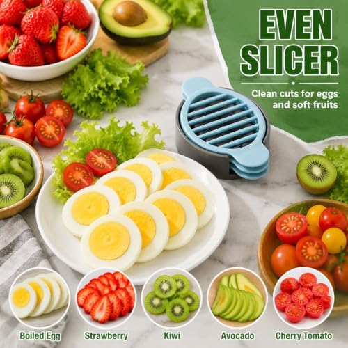 3 in 1 Egg Slicer for Hard Boiled Eggs, Multi Functional Egg Cutter