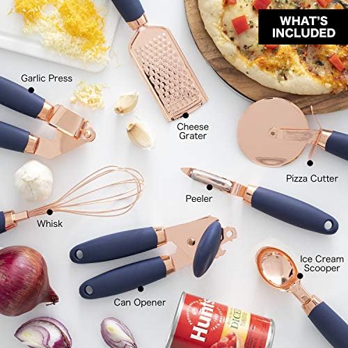 COOK WITH COLOR Kitchen Gadget Set Copper Plated Stainless Steel