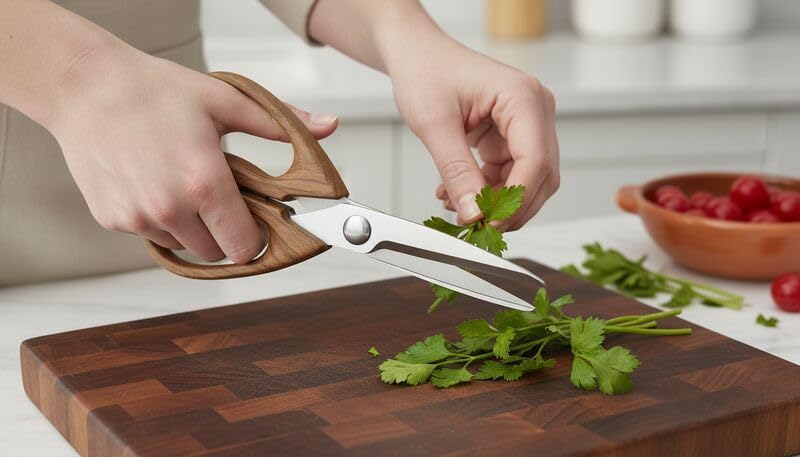 Farberware Kitchen Shears with Stainless Steel Blades and Faux Wood