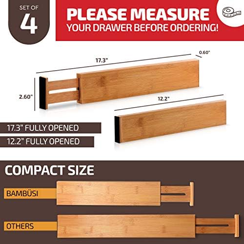 Bambüsi Bamboo Corner Kitchen Shelf and Adjustable Bamboo Drawer
