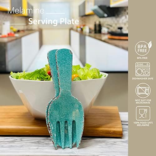 UPware Crackle Melamine Salad Servers, Serving Utensil Set, Includes