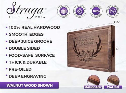 Personalized Floral Antlers Chopping Block