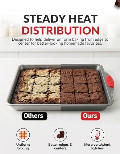 Boxiki Kitchen Non-stick 9x13 Rectangular Cake Pan - Durable Baking