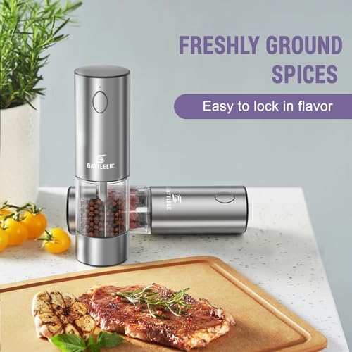 Electric Salt and Pepper Grinder Set, Black