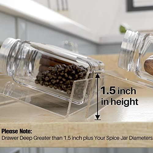 Antimbee Spice Drawer Organizer, 4 Tier- 8 Pack Kitchen Spice Rack