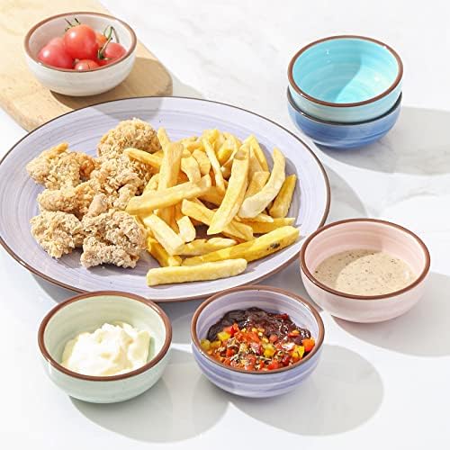 KitchenTour 2.7 Oz Soy Sauce Dishes Dipping Bowls Set, Porcelain Pinch
