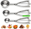 Cookie Scoop for Baking Set of 3 - Ice Cream Scoop Stainless Steel