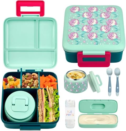 JXXM Bento Lunch Box for Kids with 8oz Soup Thermo,Leak-Proof Lunch
