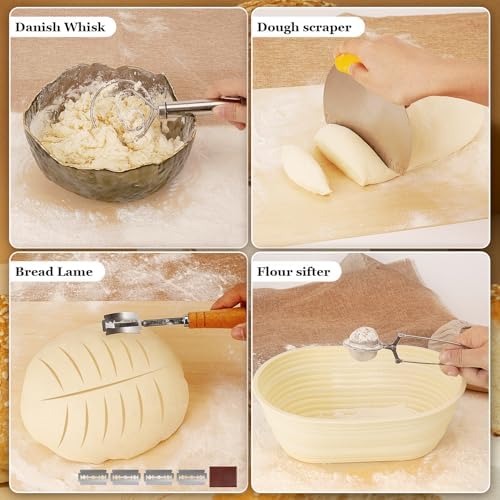 16-Piece sourdough bread baking supplies Set - Foldable Silicone