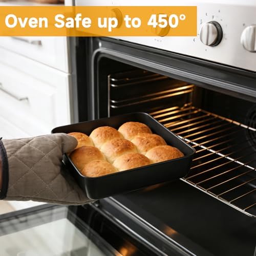 8x8 Baking Pan Set of 2, Nonstick Brownie Cake Baking Pans