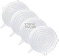 LELE LIFE 4 Pack Same Size Silicone Stretch Lids, Thicker Reusable Sturdy by LELE+LIFE