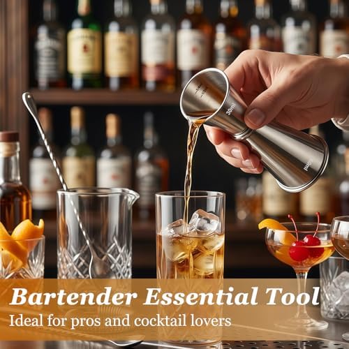 2 Pack Double Jigger for Bartending, 304 Stainless Steel 1oz/2oz