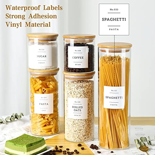 CZSZYGHBAO 5 Pack Glass Jars with Bamboo Airtight Lids - Stackable