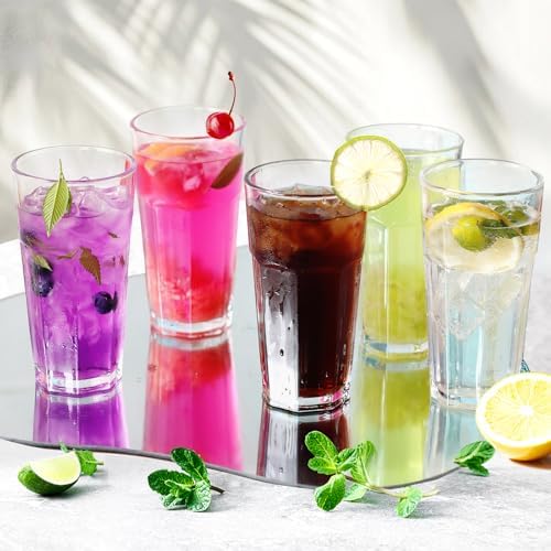 Etolies Highball Drinking Glasses Set of 9, Water Glasses 16 oz,Iced
