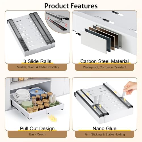 Pull Out Cabinet Organizer, Expandable Width (11.4"-18.9") Depth