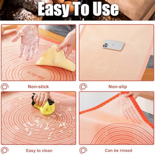 36 x 24 Inch Silicone Pastry Mat with Measurements