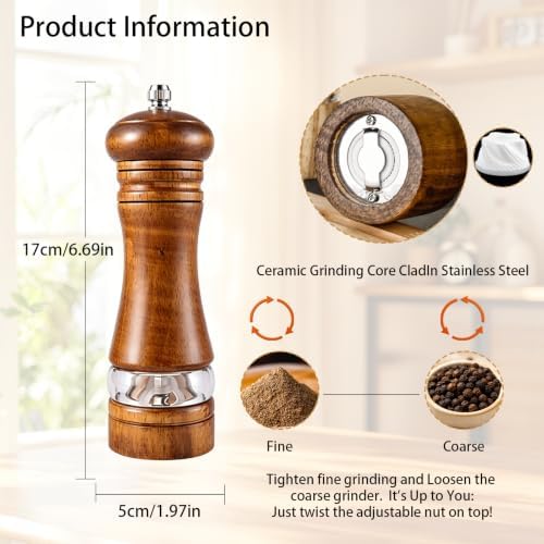 Wooden Salt and Pepper Grinder Set