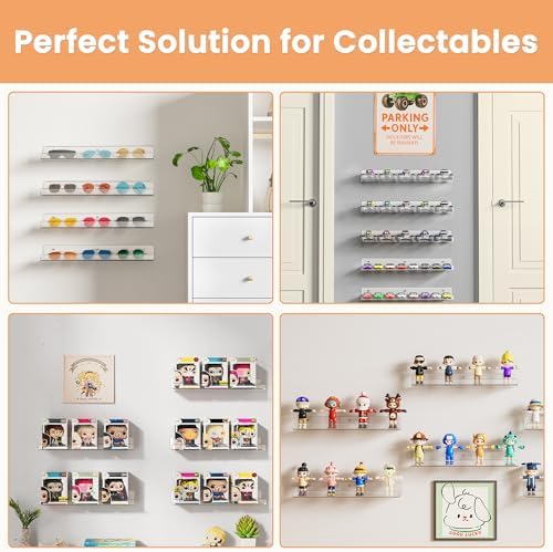 upsimples 4 Pcs 15" Acrylic Wall Shelves