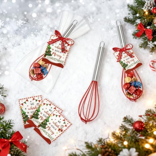 24 Sets Christmas Whisk Gift Sets Xmas Party Favors Includes 10 Inch