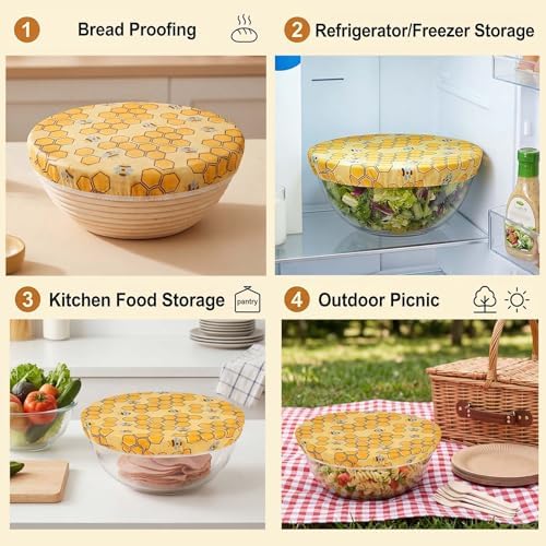 Reusable Beeswax Bowl Covers, 2 Pack, 12 Inch