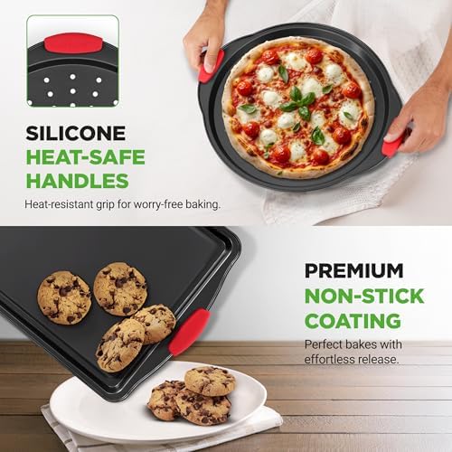 NutriChef Non-Stick Kitchen Oven Baking Pans-Deluxe & Stylish Nonstick