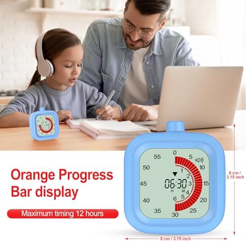Digital Visual Timer for Kids, 12-Hour Countdown, Pink