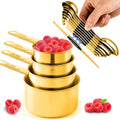 13pcs Gold Stainless Steel Measuring Cups and Spoons Set, 8