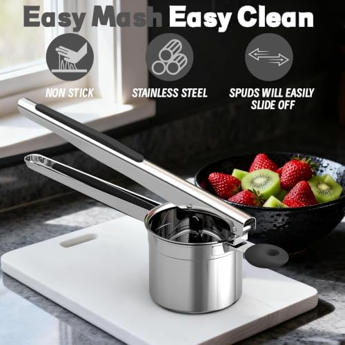 Large 15oz Potato Ricer for Mashed Potatoes, Heavy Duty 18/8 Stainless