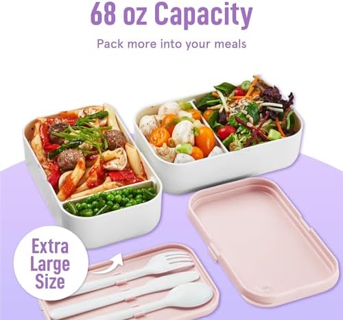 KARRICO Double Bento Box, 67oz, Dusty Pink