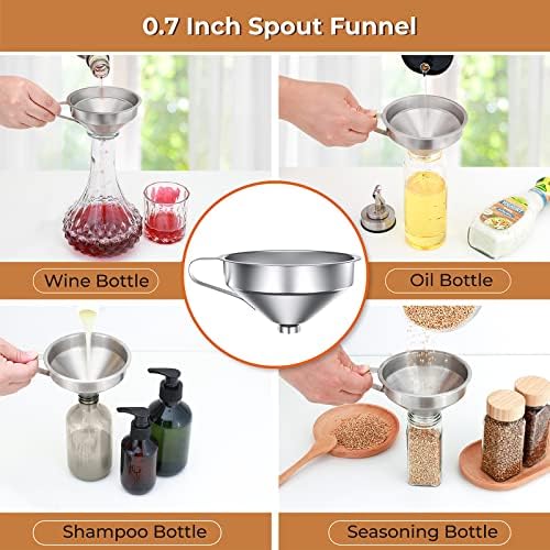 Pisol Stainless Steel Funnel Set for Mason Jars and Bottles with