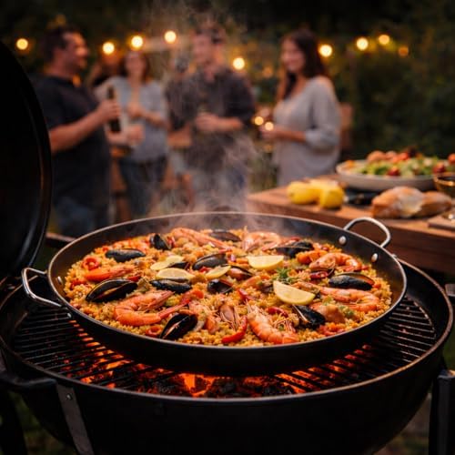 Paellera Para 10 Personas, 18 in / 45 cm Carbon Steel Pan