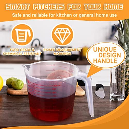 12 Pcs 4 Cup/32 oz Plastic Measuring Cups with Handle