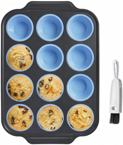 BRONYPRO Silicone Muffin Pans for Baking with Metal Frame, Egg Bite