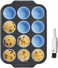 BRONYPRO Silicone Muffin Pans for Baking with Metal Frame, Egg Bite