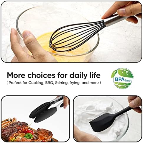 3PCS Silicone Cooking Utensil Set, Black