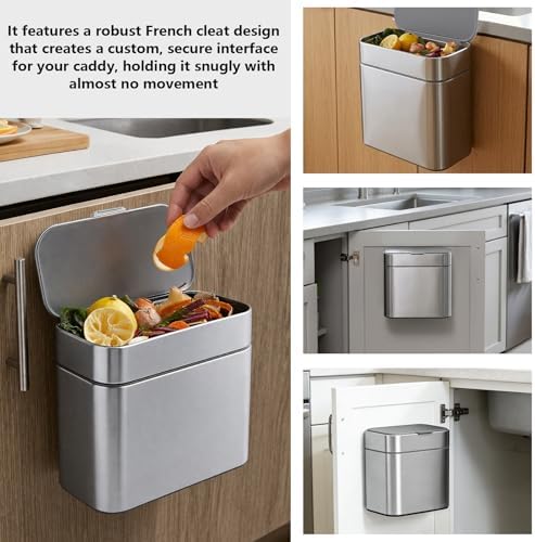 Compost Caddy Mount Compatible with Simplehuman, Under Cabinet Compost