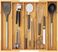 Lifewit Bamboo Utensil Organizer for Kitchen Drawer, Cooking Utensil