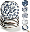 Tlence 8 Pack Ceramic Spoon Rest Set, Japanese Painted Small Spoon